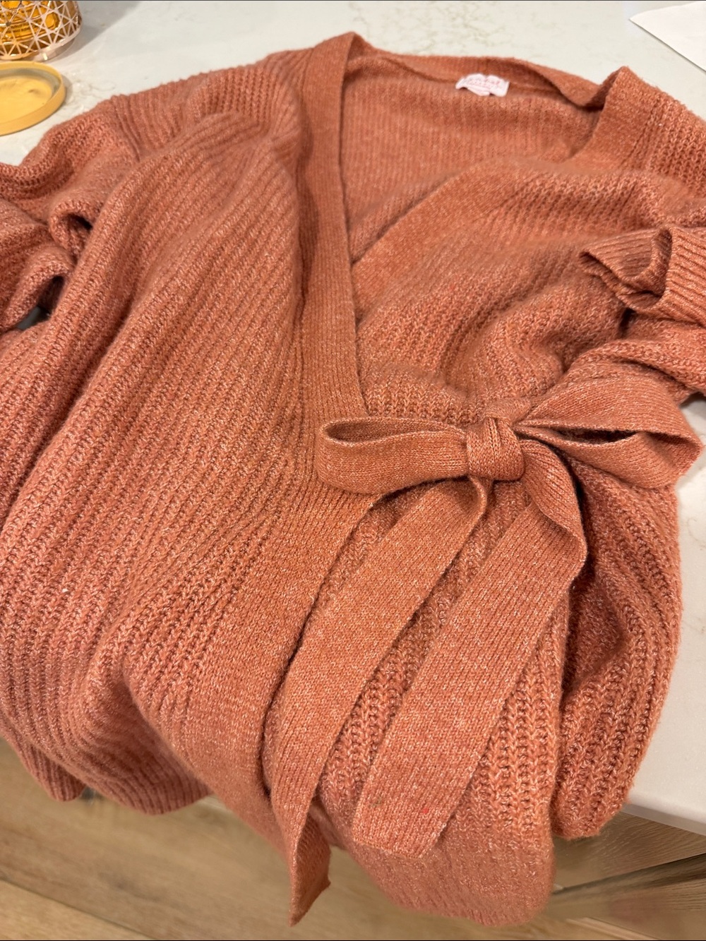 Isabel Maternity by Ingrid & Isabel Rust Wrap Tie Cardigan - Picture 3 of 3